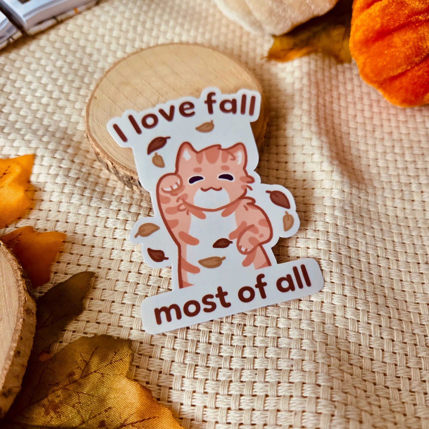 Kiss Cut Sticker - I love fall
