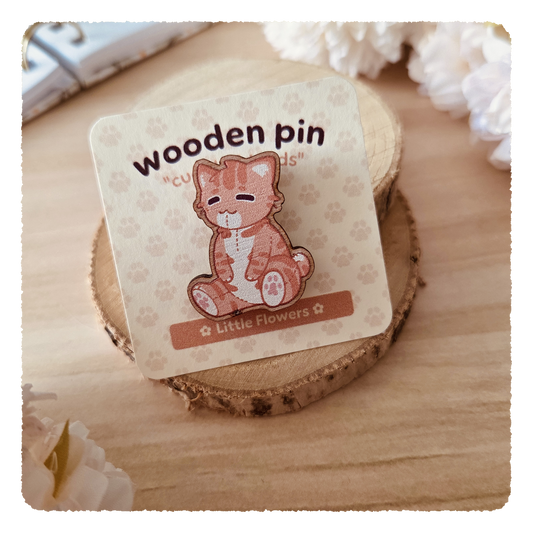 wooden pin - Cuddly Friends I Little Flowers